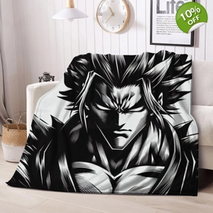 Shadow Fury Warrior - Black & WHITE Fleece Blanket