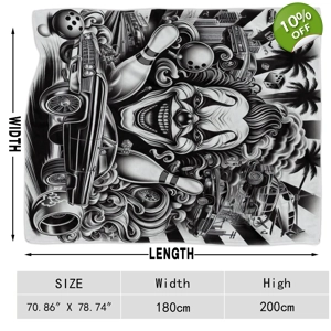 Urban Chaos Tattoo Fleece Blanket