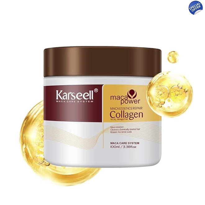 product Image for Karseell Collagen Hair Treatment 3.38oz/100ml Deep Repair Argan Oil | Hair Mask Essence | for Dry D