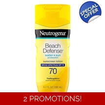 Neutrogena Sunscreen Lotion Beach Defense SPF 70, Face & Body Sunscreen, Broad Spectrum, Fast Absorb