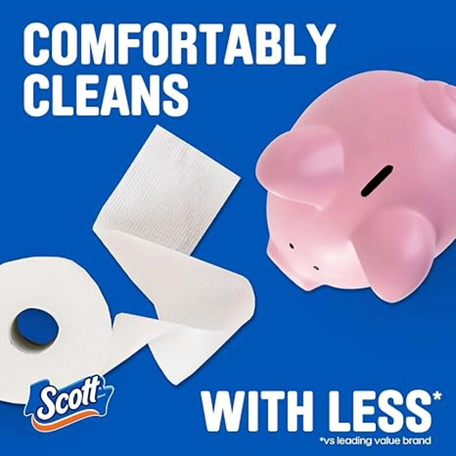 Additional Image for Scott ComfortPlus Toilet Paper, 12 Double Rolls, 231 Sheets per Roll, Septic-Safe, 1-Ply Toilet Tiss