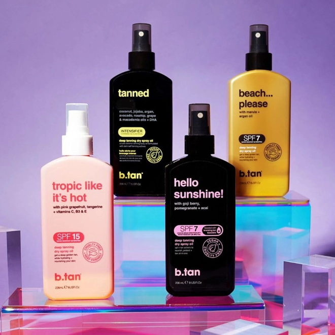 Additional Image for b.tan Best Tanning Oil | Get Tanned Intensifier Dry Spray - Fast, Dark Outdoor Sun Tan From Tan Acce