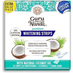 GuruNanda Teeth Whitening Strips - 16-Day Treatment with Non-Slip, Dry Strip T..