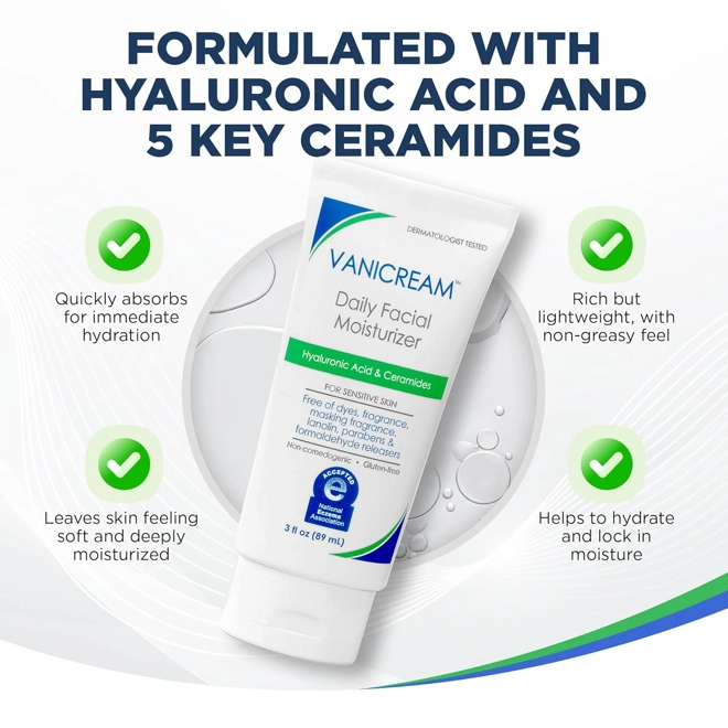 Additional Image for Vanicream Daily Facial Moisturizer With Ceramides and Hyaluronic Acid - Formulated Without Common Ir