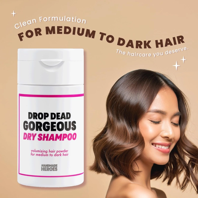 Additional Image for Handmade Heroes Non Aerosol Dry Shampoo Powder 1.8oz 100% Natural & Vegan Volumizing Powder For Dar