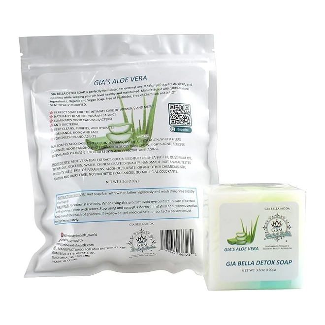 Additional Image for GIA BELLA Detox Soap - Natural Cleansing Bar with Aloe Vera Extract –Purifies and Hydrate your Skin