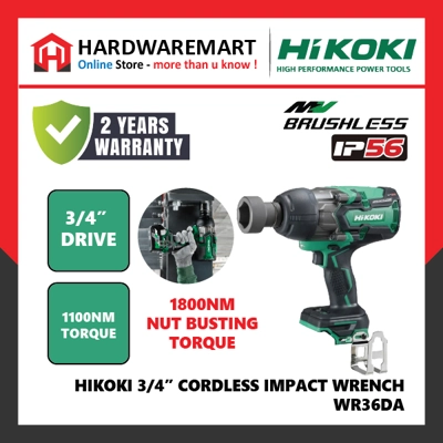 HIKOKI 1100NM CORDLESS IMPACT WRENCH WR36DA (ADD ON BATTER.. HIKOKI 1100NM CORDLESS IMPACT WRENCH WR36DA (ADD ON BATTER..
