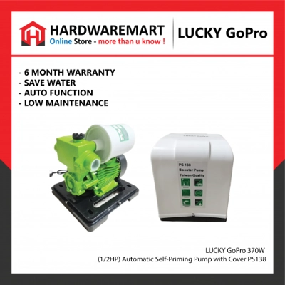 LUCKY GOPRO 370W (1/2HP) AUTOMATIC SELF-PRIMING PUMP WITH .. LUCKY GOPRO 370W (1/2HP) AUTOMATIC SELF-PRIMING PUMP WITH ..