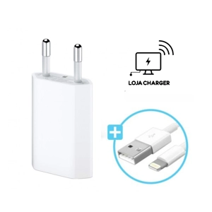 Carregador Lojacharger Fast Charger 2,1A + Cabo Apple Ligh..