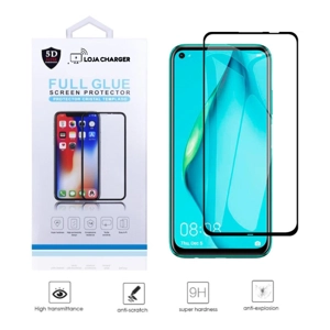 Película de Vidro temperado Lojacharger 11D Full Cover para Xiaomi Redmi Note 9 | Redmi 10X | Premium - Preto