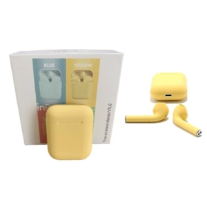 Auriculares Bluetooth LOJACHARGER sem Fio 5.0 i12 | Compatível com iPhone Samsung Huawei Xiaomi, Universal | Fones  Capa True Wireless - Amarelo