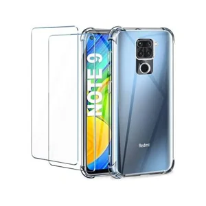 Capa de Silicone Lojacharger p/ Xiaomi redmi note 9 | 360º | Policarbonato | Transparente | Traseira + Frente