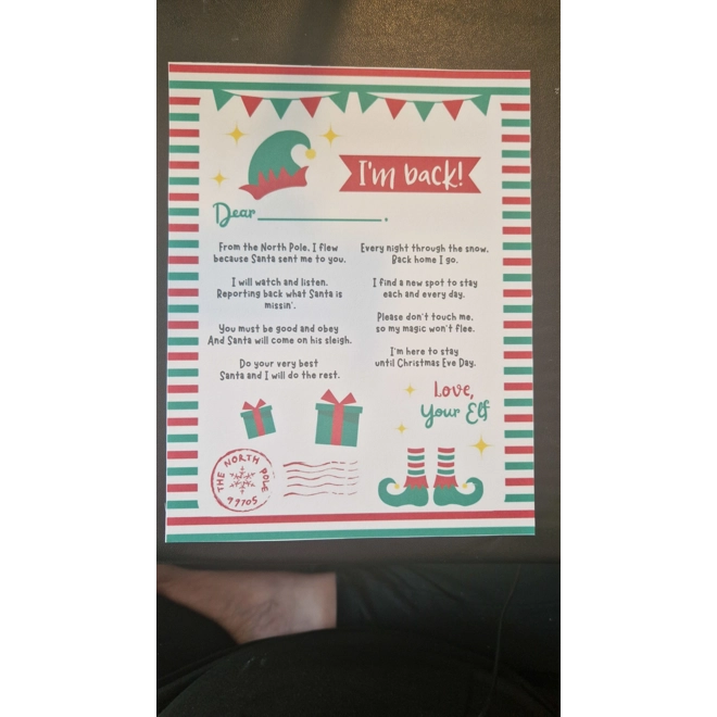 Additional Image for Elf on the shelf welcome and goodbye letters only