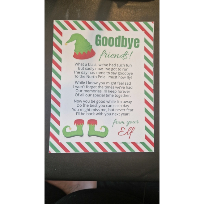Additional Image for Elf on the shelf welcome and goodbye letters only