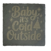 Slate Coaster: It's Christmas Time - Perfect Gift, Handmade, Laser‑Engraved