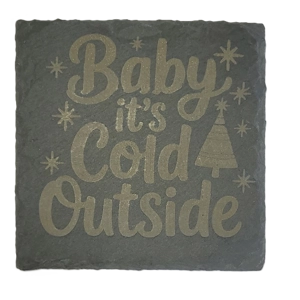 Slate Coaster: It's Christmas Time - Perfect Gift, Handmade, Laser‑Engraved