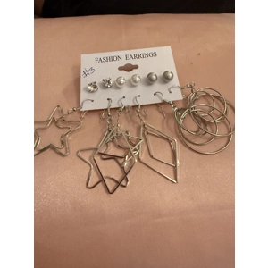 Six earrings set/silver tone
