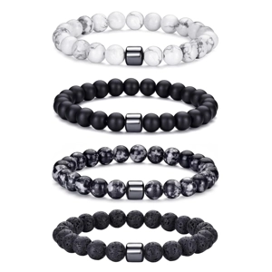 4 stone bracelets in different tones for men