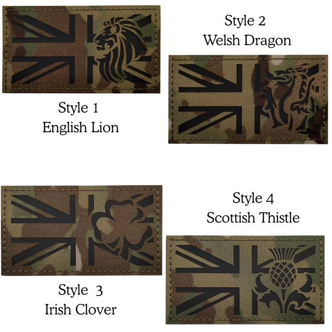 product Image for IR GBR UNION JACK Patch - Lion, Dragon, Clover, Thistle Styles