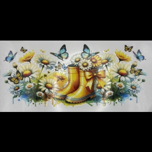 YELLOW BOOTS & FLOWER WRAP 16oz