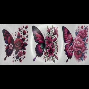 RED / PINK BUTTERFLY & FLOWER WRAP 16oz