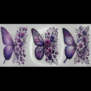 PURPLE BUTTERFLY & FLOWER WRAP 16oz
