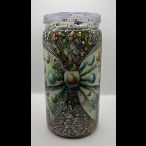 Green Bow Acrylic Snow globe 16oz