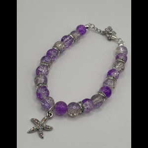 Glass Bead Purple Starfish Bracelet