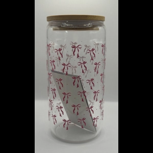 Small Bow Glass Cup 16oz