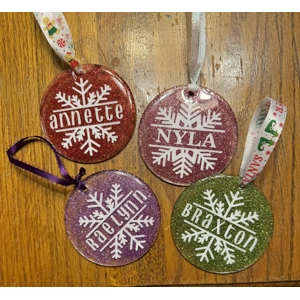 Snowflake glitter Christmas ornament