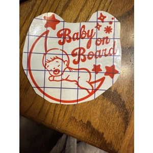 Fire Engine Red Baby on Board with Moon