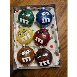 M&M face ornament set of 6