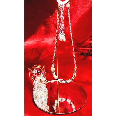9.5 Silver with Milky Glass Hearts 9.5 Silver with Milky Glass Hearts