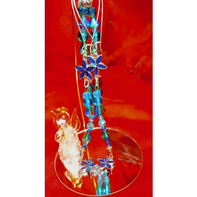 12" Teal Flower Anklet