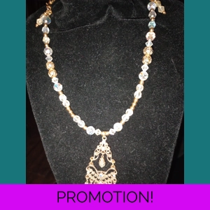 sku19 16' Gold/Swarvoski Crystal Back Neclace