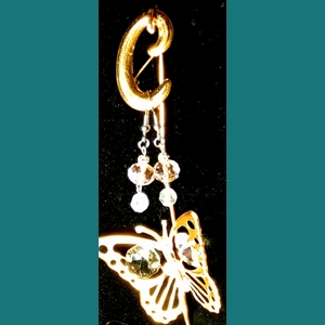 Pink Clear Glass Earrings