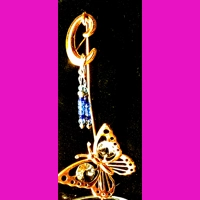 L.Blue Glass Earrings