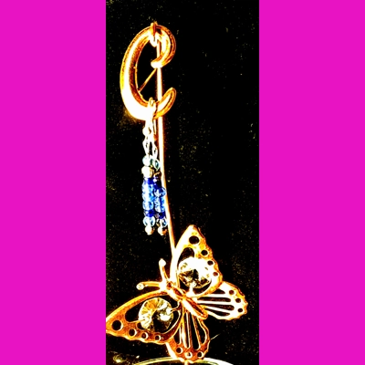 L.Blue Glass Earrings