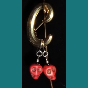 Red Skull Earrings