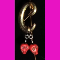 Red Skull Earrings
