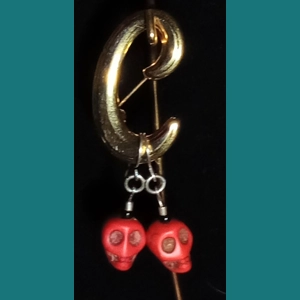 Red Skull Earrings