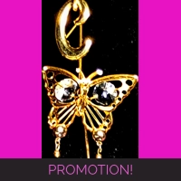 Gold Pink/Black Crystal Earrings