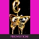 Gold Pink/Black Crystal Earrings