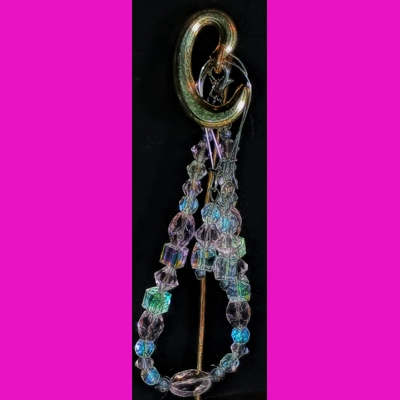 9.25" Light Pink, Fire blown Swarvoski Square Crystal s