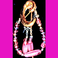 7' Maroon FireBlown glass Bracelet