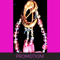 7' Maroon FireBlown glass Bracelet