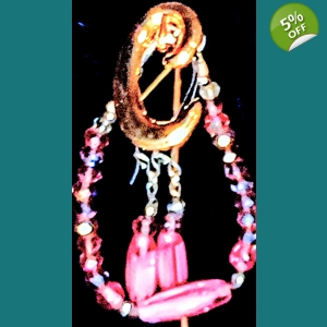 7' Maroon FireBlown glass Bracelet