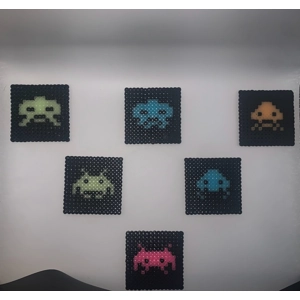space invader coaster set 6pc space invader coaster set 6pc