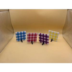 plaid coaster 4pc set