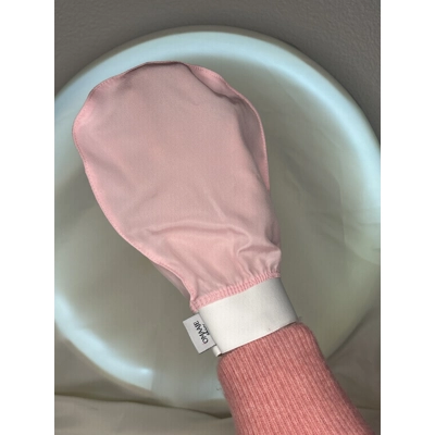 Gant exfoliant en soie rose